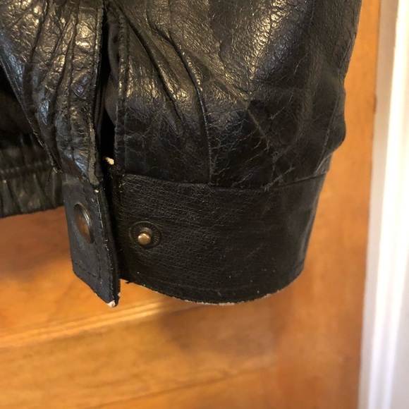 Xceptions Vintage Leather Flight Jacket, Black, Men’s 2X - Picture 5 of 6